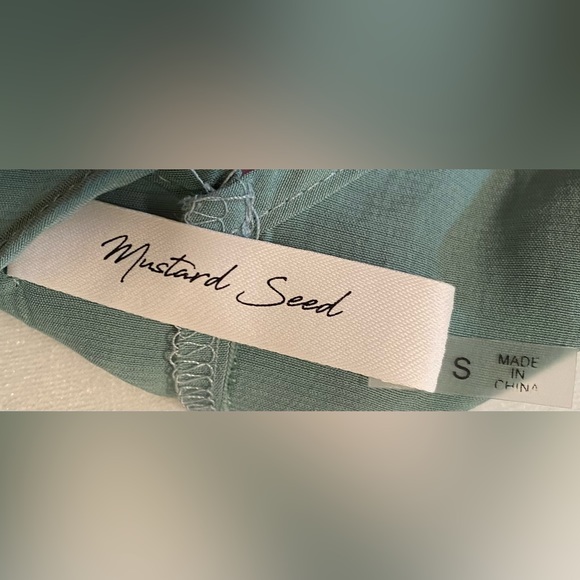 Mustard Seed Spaghetti Strap light sea foam green blouse; small; worn once - Picture 4 of 6